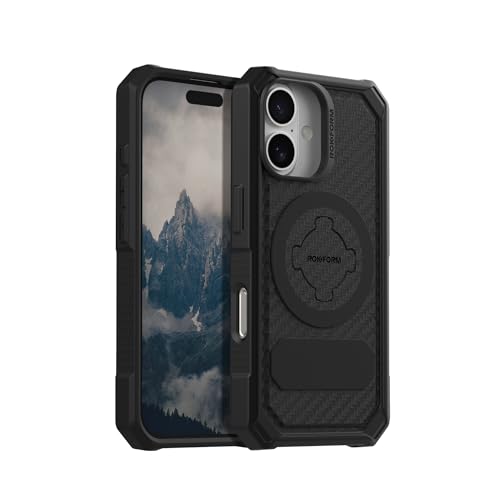 Rokform Funda resistente compatible con iPhone 16, cubierta magnética (negro)