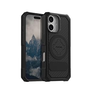 Rokform Rugged Case Compatible with iPhone 16, Magnetic Cover (Black)