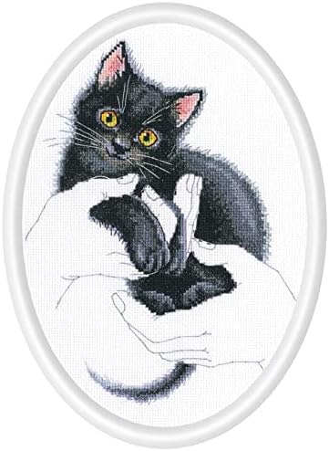 Wizardi RTO Counted Cross Stitch Kit on Canvas Aida with Warmth in Palms. Terrififc Chart 6.5 * 8.46 inches M906. Ideal for Embroidery & Needlework Amateurs