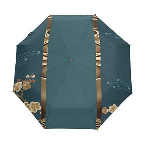 Parapluie pliant coupe-vent automatique avec protection UV intégrée