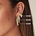 PAVOI 14K Yellow Gold Plated Lightweight Hoop Earrings for Women | Wide Flat Hypoallergenic Huggie Hoops | Minimalist Jewelry 40mm Large Earrings