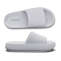 PAMMYS Originals Damen-Sandalen - Bequeme Sommer-Slides aus 100% Eva - Vegan & BPA-Frei - rutschfeste Badelatschen für Strand, Stadt, Garten & Pool - Grau - Größe 40/41