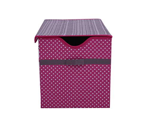 Bacati Owls Girls Cotton Storage Toy Chest, Pink/Grey #TOP2