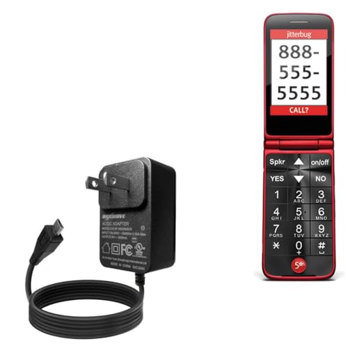 BoxWave Charger Compatible with Jitterbug Flip - Wall Charger Direct (15W), Rapid Charge Your Device with Built-in 3ft Cable