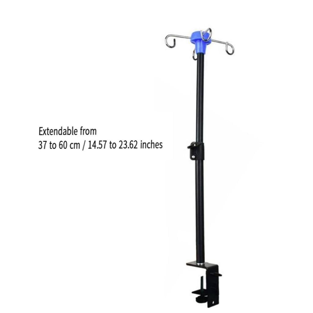 Soporte Extensible para Suero Intravenoso, para Uso Doméstico, con 4 Ganchos, Portátil, de Altura Regulable Y Telescópico.