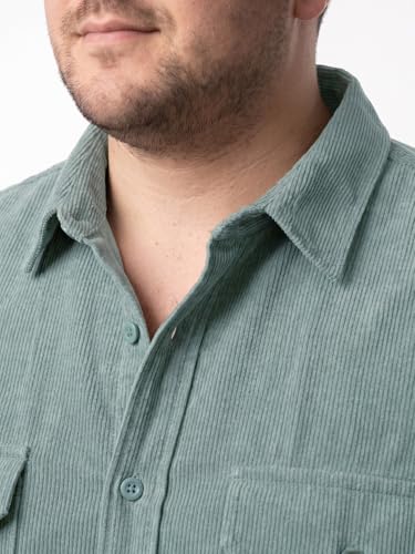 Image of Urbano Plus Men's Corduroy Full Sleeve Regular Fit Solid Overshirt with Utility Pockets