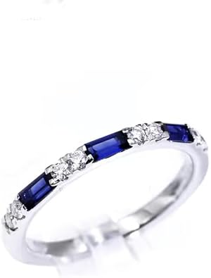 Lab-Created Sapphire & Diamond Wedding Band