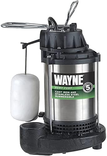 Wayne CDU980E 3/4 HP Submersible Cast Iron and Stainless Steel Sump Pump with Integrated Vertical Float Switch