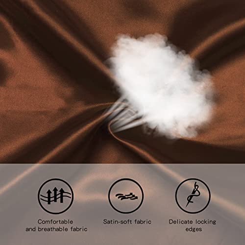 12 Pack 12" X 108" Satin Table Runners, Satin Silk Table Runner For Party, Wedding, Chocolate #TOP2