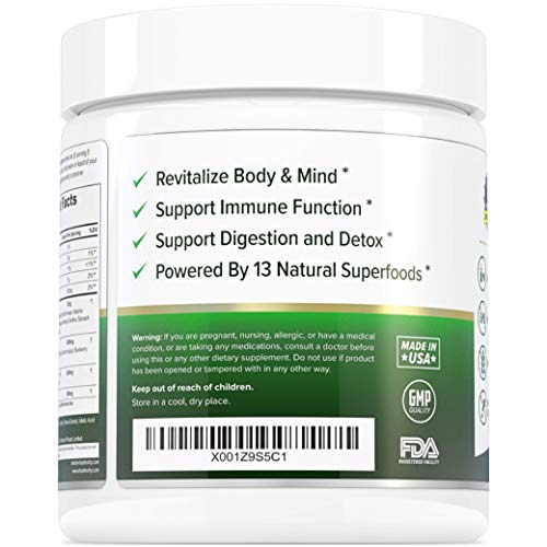 Daily Greens Superfood Powder: Best Tasting Non-GMO Greens Detox Powder with Spirulina, Matcha Green Tea, Barley Grass Juice Powder, Vegan, Lime Mint, 30 SRV