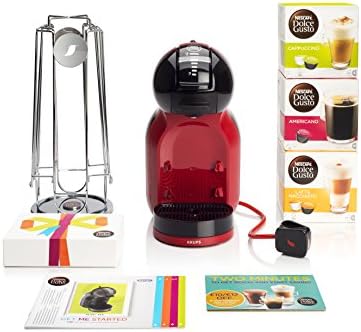 Krups KP120BUN NESCAFÉ Dolce Gusto Mini Me Coffee Machine Starter Kit, Red/Black