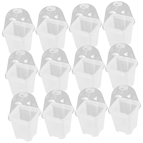 VANZACK 20sets Vasi per Piante in Pp Resistente con Coperchio Trasparente per Coltivazione Piante da Interno per Vivaismo e Piantagione