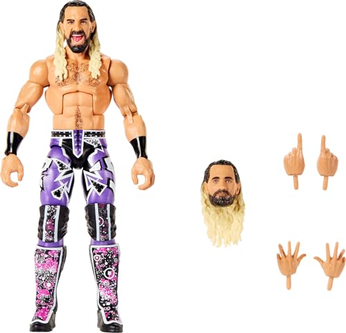 Mattel WWE Elite Collection Top Picks Action Figures & Accessories Set 6-inch Collectible with Swappable Hands & Ring Gear JHV16