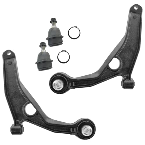 TRQ Front Left and Right Lower Control Arm with Ball Joint Set 4 Piece Compatible with 2011-2014 Chrysler 200 2007-2010 Sebring 2008-2014 Dodge Avenger 2009-2020 Journey