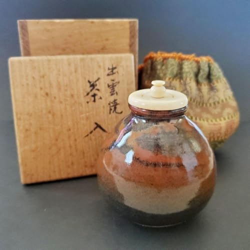 茶道具　玉領作　茶入　仕覆付　共箱　V　5723 佳香】京玉欽 大海茶入 共箱 仕覆 茶道具 本物保証 item details