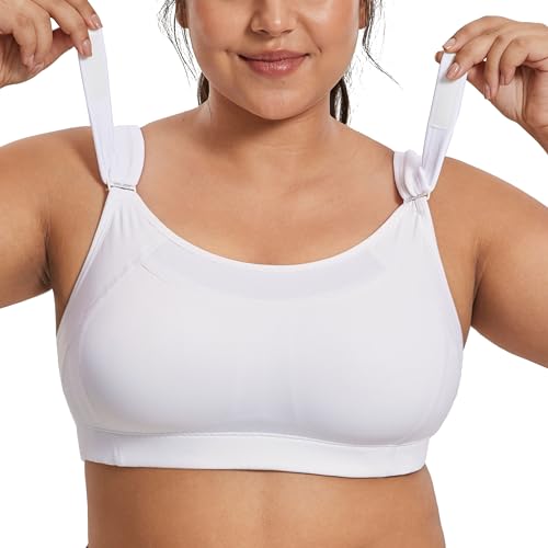 Image of SYROKAN Front Adjustable Sports Bras for Women High Impact Wirefree Comfort No Bounce Support Workout Running Bra