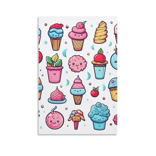 Toile murale crème glacée de qualité supérieure 60 x 90 cm pour salon élégant