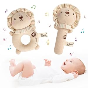 2 Pcs Soft Rattle Toys for Babies 0-6 Months,Baby Soft Rattle Sensory Toys,Plush Animal Hand Rattles Toys,Babies Sensory,Early Developmental Newborn Baby Birthday Gifts,Girls Boys Babies