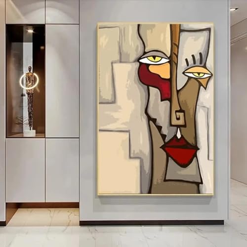 Toile murale abstraite visage Picasso 70x120cm pour salon - 5