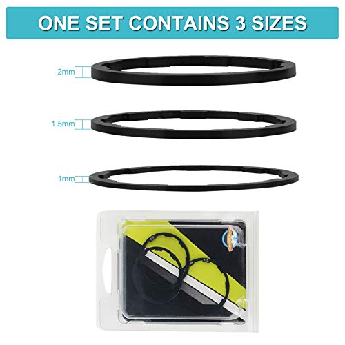 Yosoo Health Gear Bike Cassette Spacer, 3 Pcs Flywheel Hub Spacer 1Mm+1.5Mm+2Mm, Aluminum Alloy Bicycle Headset Washer, Bicycle Bottom Bracket Flywheel Gasket For Mountain Bike Road Bike #TOP3