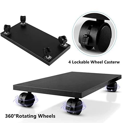 Yupindizu Cpu Stand Computer Tower Stand Cart Floor Pc Stand Cpu Holder With 4 Caster Wheels Under Desk,No Assemble (Black) (Black) #TOP1