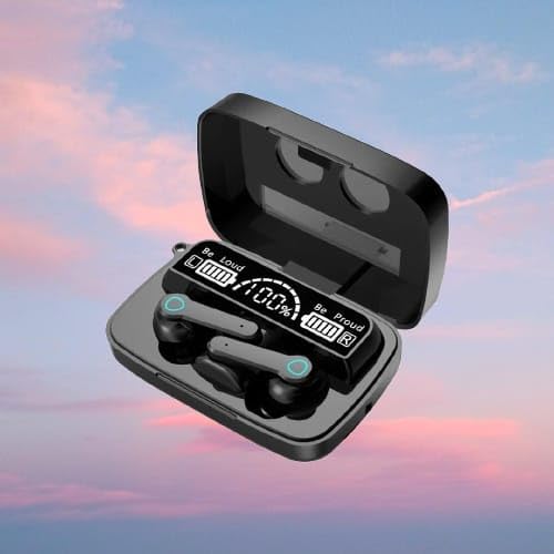 Image of M19 Wireless Earbuds with LED Digital Display, Bluetooth 5.1, 9D HiFi Sound, IPX7 Waterproof, Touch Control, Wireless Charging Case