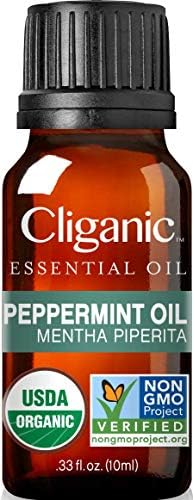 Cliganic USDA Organic Peppermint Essential Oil, 100% Pure Natural Undiluted, for Aromatherapy | Non-GMO Verified