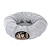 PAWZ Road Chat Tunnel Chat Jouet Chien Tunnel Donut Cercle Forme Pliable Amovible Gris