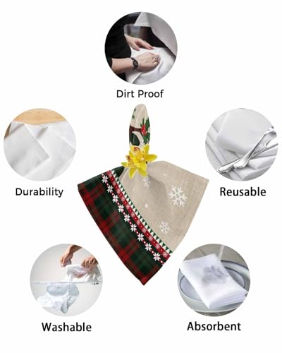 Servilletas Navidad Reutilizables Set 4 20x20 Pulgadas miniatura 6