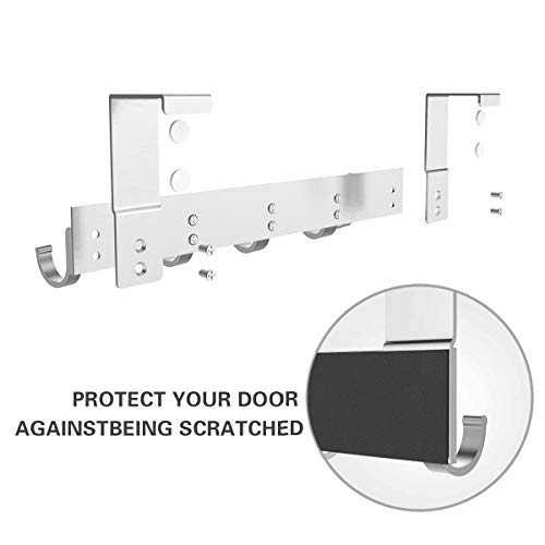 Anjuer Over The Door Hook Organizer Rack, Metal Coat Hanger Door 5 Hooks Hanger #TOP6