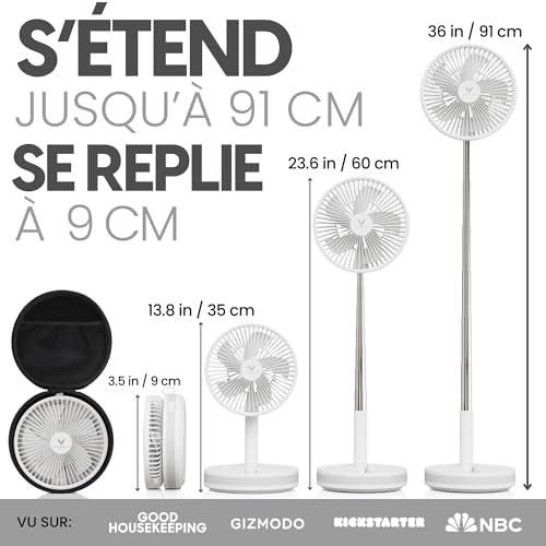 Ventilateur portable rechargeable VENTY pliable avec télécommande et étui - 4