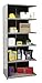 Hallowell A4521-18HG Medium-Duty Closed Hi-Tech Shelving Add-on Unit with 6 Shelves, Hallowell Gray Steel, 36" Width, 87" Height, 18" Depth, 500 lbs Shelf Capacity, Knock Down