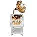 Boîte à musique de modèle de phonographe, mallette de rangement de boîte à bijoux antique de gramophone, cadeau d'anniversaire de décor à la maison de cas de bijoux, ornement de bureau(blanche)