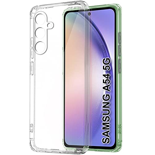 Image of TheGiftKart Back Cover Soft Case for Samsung Galaxy A54 5G | Best Camera Protection | Inbuilt Dust Plugs & Anti-Slip Grip | Ultra Clear Slim Back (Silicone | Transparent)