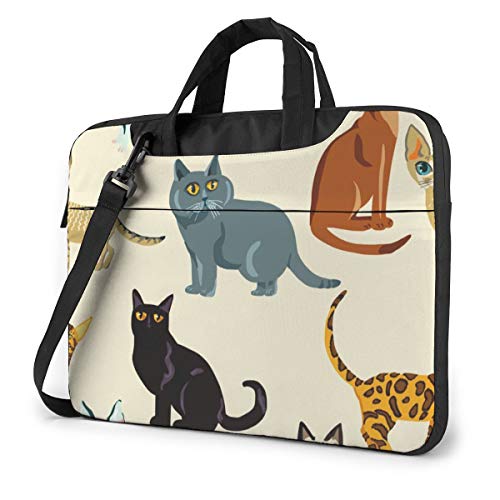 各種の猫 PCケース ノートパソコンバッグ ラップトップ 保護ケース PCバッグ 衝撃吸収 軽量 ビジネスバッグ ハンドルバッグ ブリーフケース 手提げバッグ 取っ手付き 斜め掛けバッグ 13/14/15.6インチ