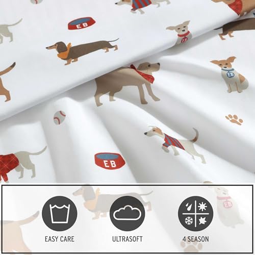 Image of Eddie Bauer Kids - Twin Sheet Set, Ultra-Soft Microfiber Bedding with Fully Elastic Fitted Sheet, Kids Bed Set with Pillowcase, Easy Care Bedding (Buddy and Friends)