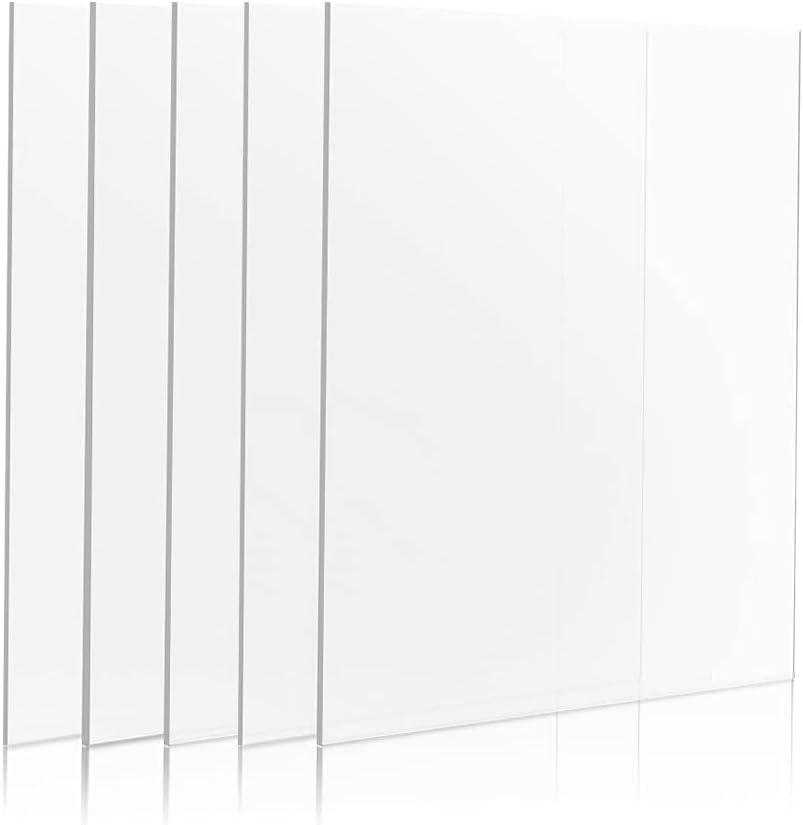 Handicrafts HomeBroken Glass Replacement Sheets for Picture Photo Frames - 2.0 mm Thick Ultra-Transparent - Works for Perspex Acrylic Sheets DIY Project (5, 5.8x8.3 inches)