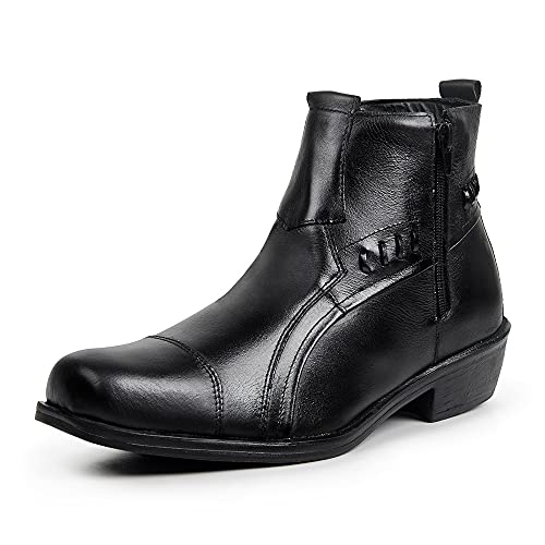 Botina Bota Masculina Couro Legítimo Preto