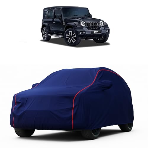Image of Heavy-Duty Car Cover for Compatible with Mahindra Thar Roxx (2024 to 2025 All Models) Deluxe Car Protection Cover - Waterproof & UV-Resistant All-Season Exterior Protection