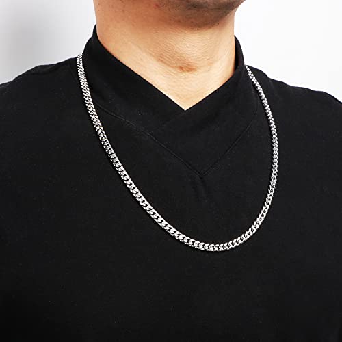 Image of JoycuFF Mens Cuban Link Chain Necklace for Son from Dad Mom Stainless Steel 6MM Hip Hop Birthday Granduation Jewelry for Men