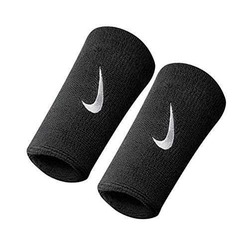 Nike Swoosh Doublewide Muñequera, Hombre, Multicolor (Negro/Blanco), Talla Única