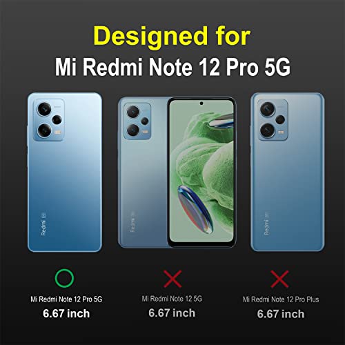 Image of AIBEX Compatible for Redmi Note 12 Pro 5G Flip Cover Leather Finish | Inside TPU with Card Pockets | Wallet Stand | Complete Protection Flip Case - Black