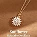 BRIGHTWINST Fashion Creative 360 ° Rotating Sunflower Necklace For Women Design Flower Pendant Party Jewelry Anniversary For Collares PTPNU1494