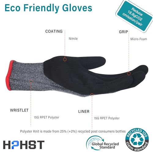 Image of Work Gloves for Women, Eco Friendly Safety Work Gloves with Breathable Rubber Coated, Smart Touch,3 Pairs