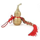 BOMBKI Calebasse en Laiton, Chance Gourde Feng Shui ameublement intérieur Decorartion 5 Pièces Chinoises de Fortune, pour la Richesse Paix prière décor à la Maison