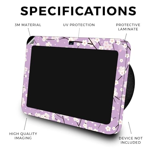 Image of Skin Compatible with Amazon Echo Show 8 (3rd Gen, 2023) - Sakura Purple - Premium 3M Vinyl Protective Wrap Decal Cover - Easy to Apply, Crafted in The USA by MightySkins