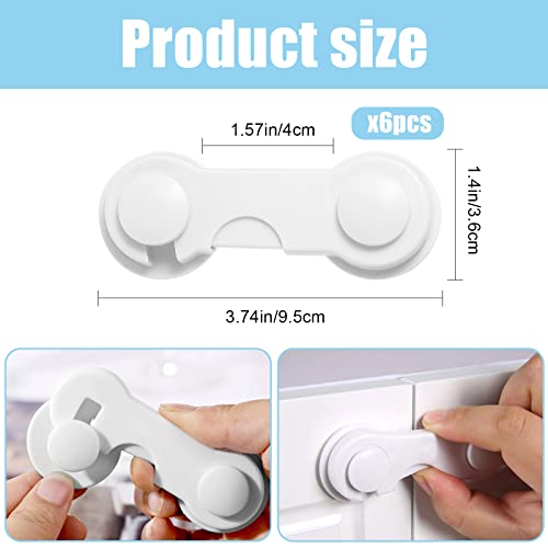 image for PERCEA Child Safety Cabinet Locks, 6pcs Baby Proof Cabinet Locks, Chil