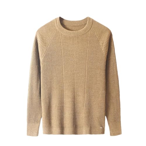 Men Vintage Pullover Knitted Sweater Solid Crew Neck Long Sleeves Daily Casual Pullovers