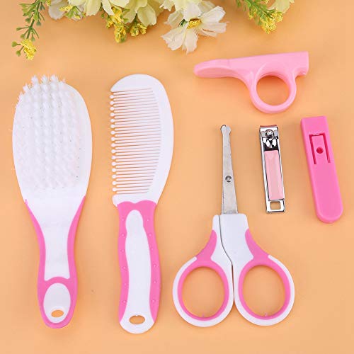 Baby Grooming Kit, 6pcs Baby Health Care Kit Nursery Care Kit Baby Health Care Set Portable, Safety Cutter Baby Hair Brush Nail Kit for Nursing Baby Heath and Grooming ()