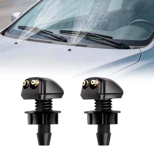 2 pcs Buse de Lave-Glace Avant Universelle,Lave Glace Voiture,Buse Pare-Brise Pulvérisation D'essuie-Glace,Convient Aux Pièces Automobiles avec Interface de 8 mm